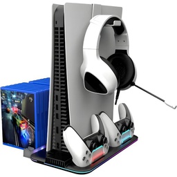 BASE DE CARGA MULTIFUNCIONAL KRAB KBDS5 C/COOLER/SOPORTE P/PS5 (BLACK)